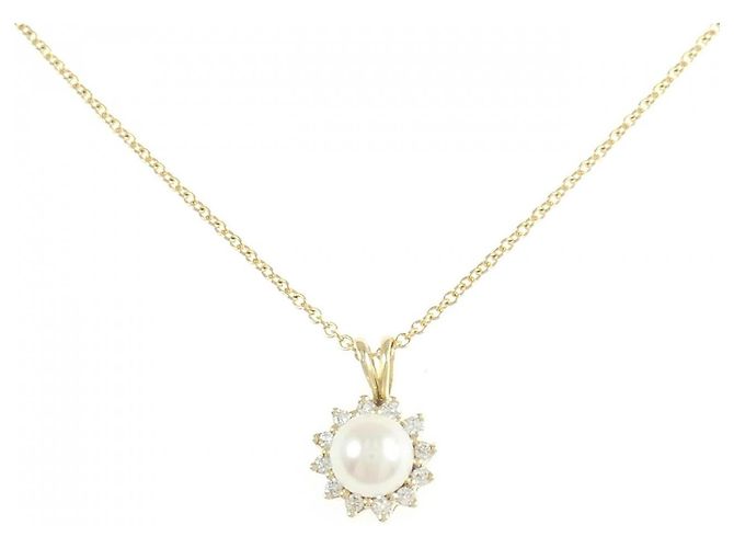 Colar Tiffany & Co. em Au750 com pérolas Akoya e diamantes Dourado