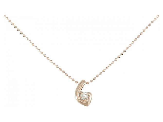 Autre Marque Colar de ouro rosa K10 e diamantes
