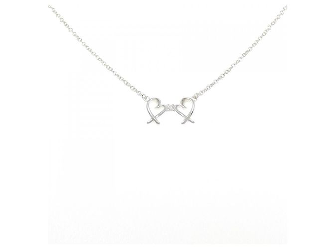 Tiffany & Co Collar Tiffany Double Loving Heart 925 Silver Diamond Plata
