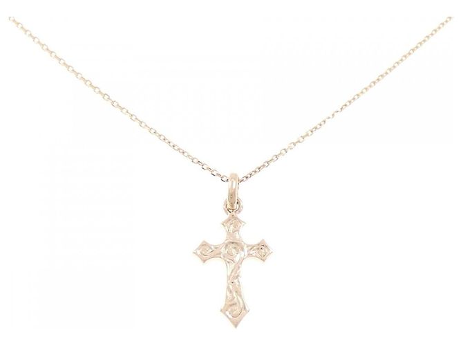 Autre Marque Collana con Croce in Oro Rosa 14K D'oro
