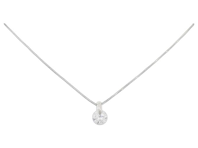 Autre Marque Diamant-Halskette PT900 PT850 Silber