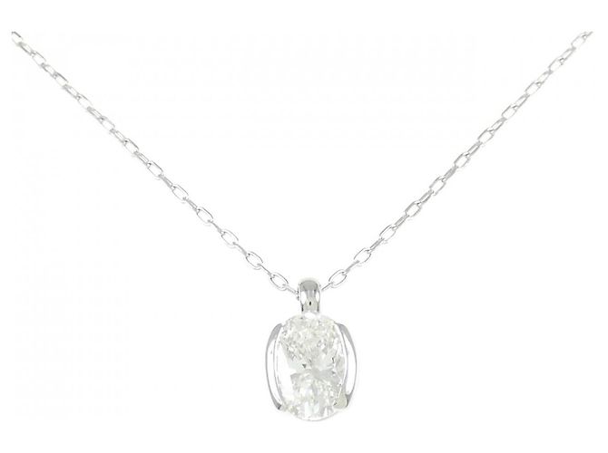 Autre Marque Pt850 Diamant-Halskette Silber