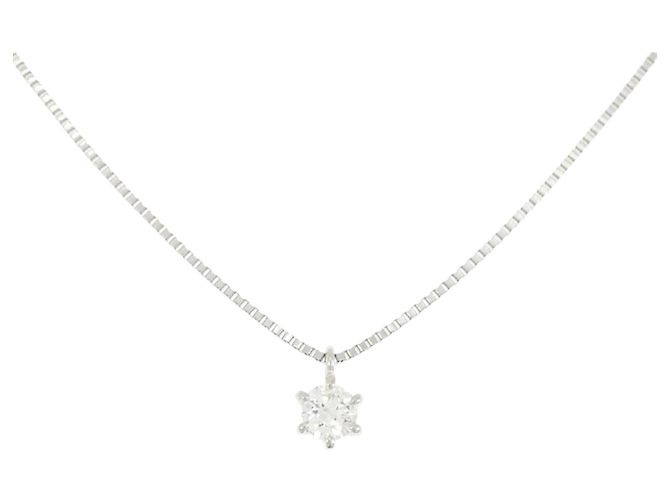 Autre Marque Pt900/Pt850 Platin Diamant Halskette Silber