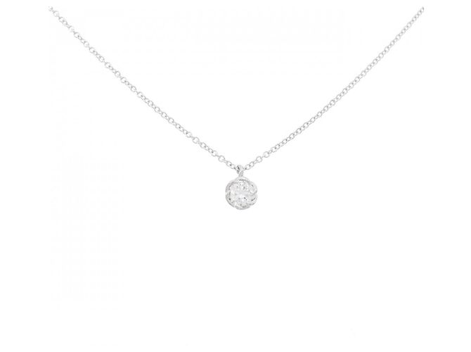 Autre Marque Colar de ouro branco e diamantes Au750 Prata