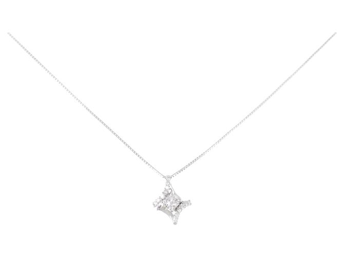 Autre Marque Colar de ouro branco Au750 e diamantes