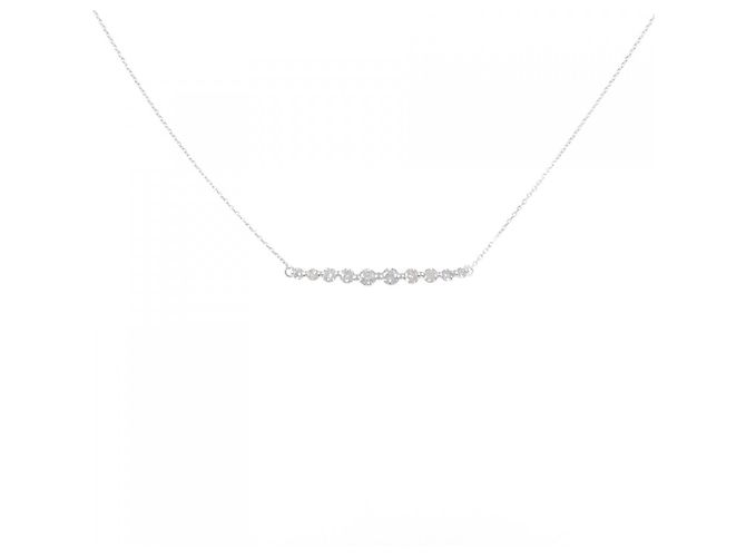 Autre Marque Collar de oro blanco Au750 y diamantes Plata