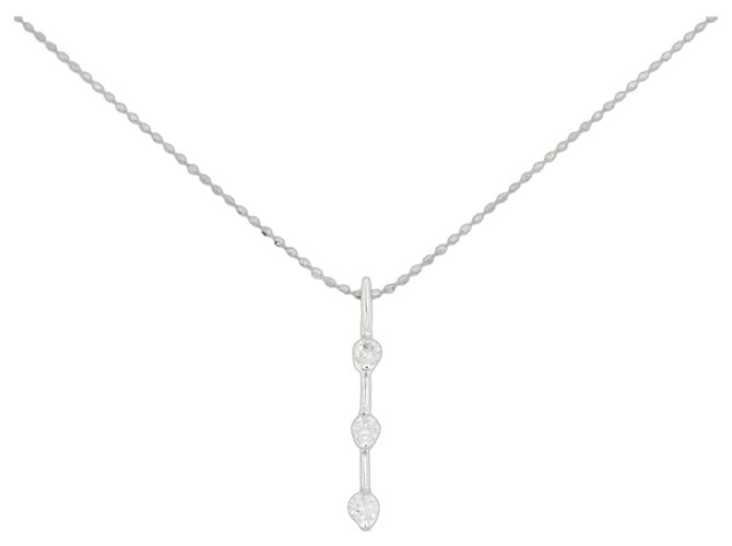 Autre Marque Colar de ouro branco Au750 e diamantes
