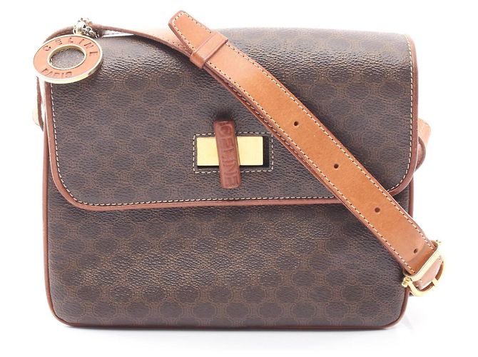 Céline Bolsa de Ombro/Bolsa de Mão Celine Macadam Marrom