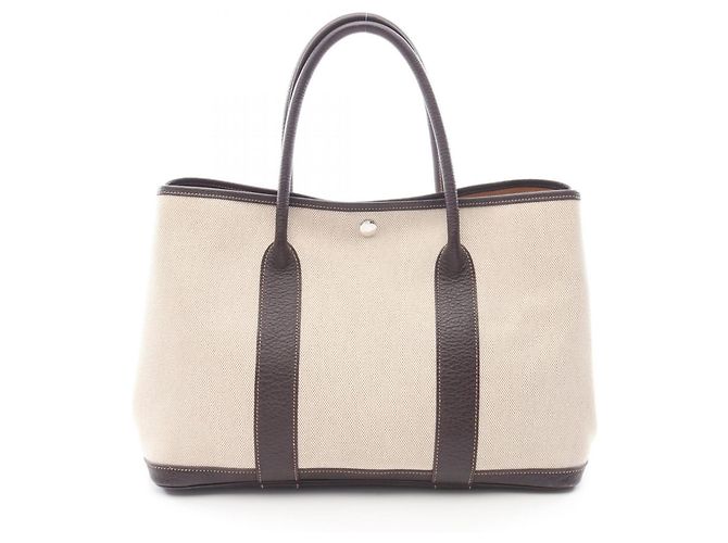 Hermès Sac cabas Hermes Garden Party PM Ecru Ebene