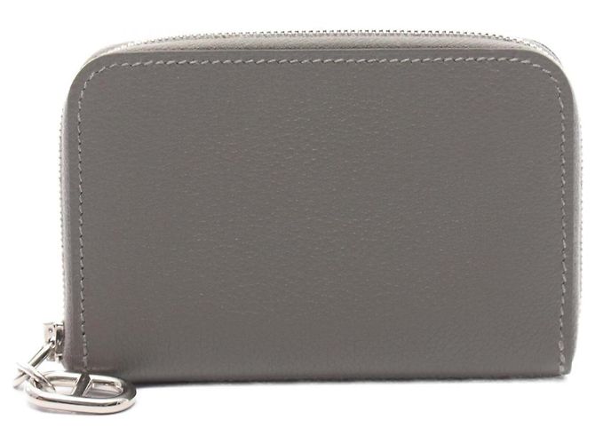 Hermès Monedero de cuero Evercalf gris Hermes Castaño
