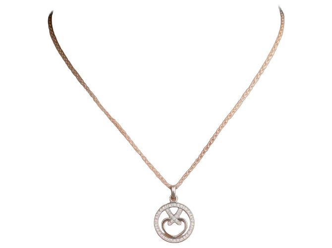 Chaumet Beautiful Platin Diamant Halskette Silber