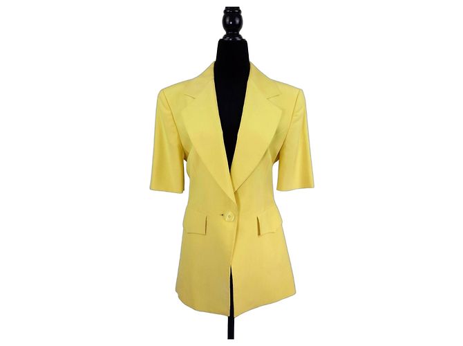 Byblos Giacca in Seta Giallo Limone