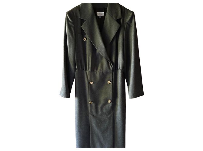 Autre Marque Elegance S.A. Anthrazitfarbenes Tailleur-Kleid Grau