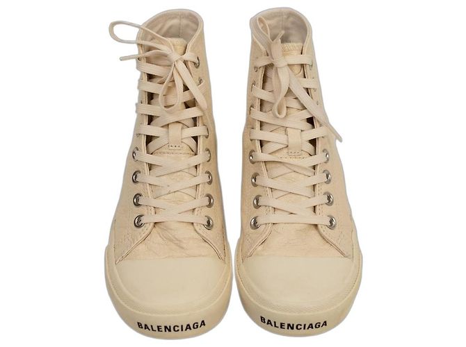 Balenciaga Paris High-Top Sneaker Beige