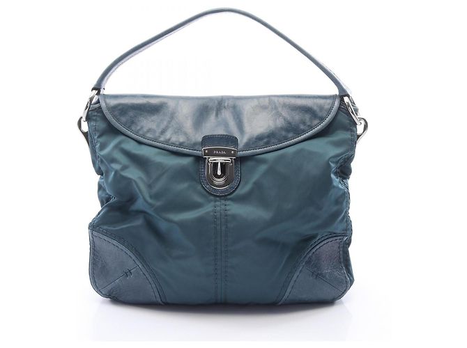 Borsa a tracolla Prada TESSUTO + VITELLO Verde