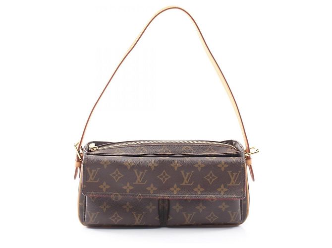 Borsa a Spalla Louis Vuitton Vivacite MM Monogram Marrone Monogramma