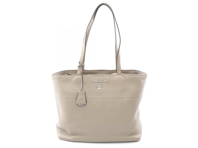 Borsa Tote Prada VITELLO PHENIX in pelle beige