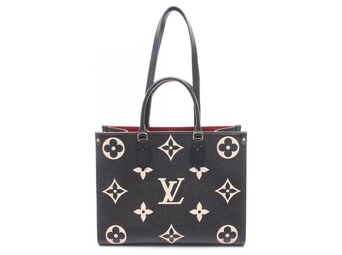 Borsa Tote Louis Vuitton OnTheGo MM Bicolor Nero Beige