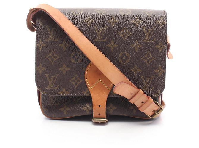 Bolsa de Ombro Louis Vuitton Monogram Cartouchiere MM Marrom Monograma