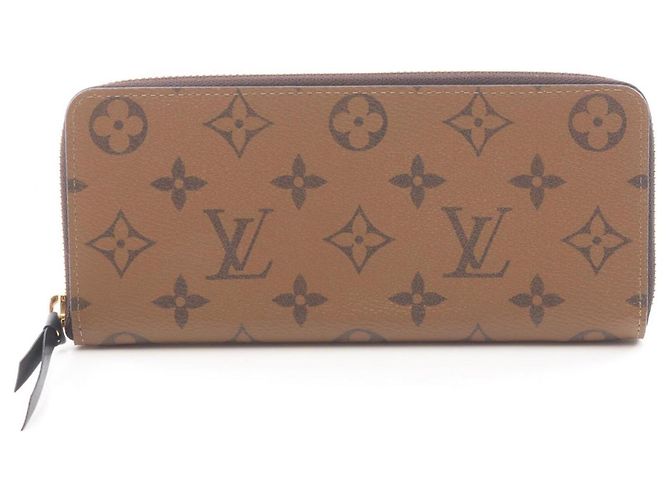 Cartera Long Clemence Louis Vuitton Castaño Monograma