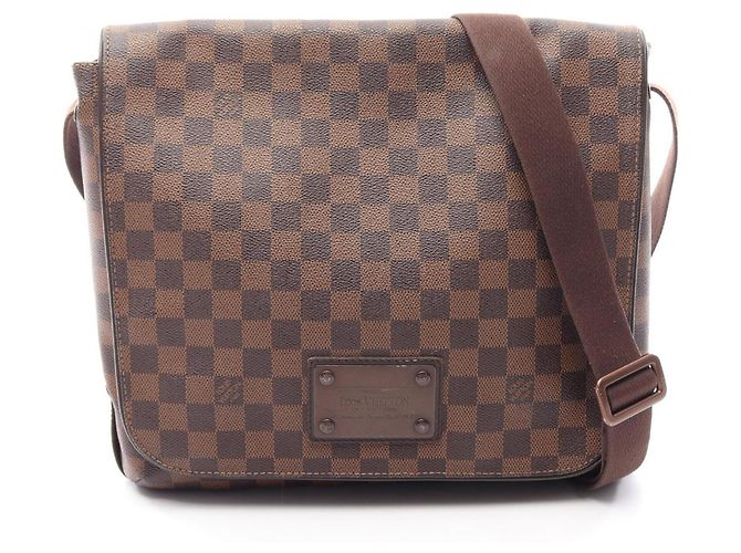 Borsa a Spalla Louis Vuitton Brooklyn MM Damier Ebene Marrone