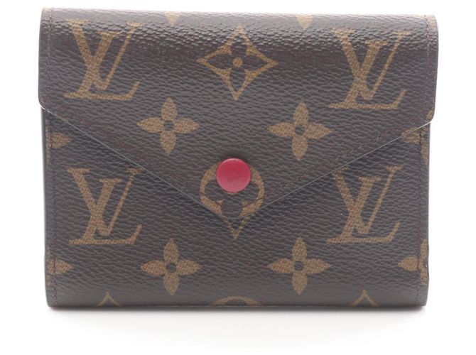 Louis Vuitton Portefeuille Victorine Tri-fold Wallet Brown Pink Fuschia