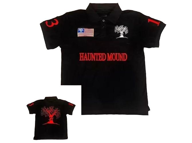 Autre Marque Polo Haunted Mound Nera Ricamata Nero