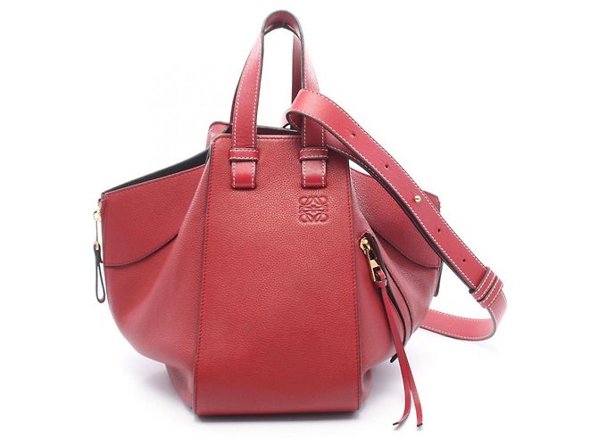 Loewe Hammock Small 2-Way Lederhandtasche Rot