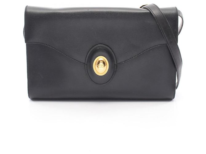 Borsa a tracolla in pelle nera Christian Dior Nero