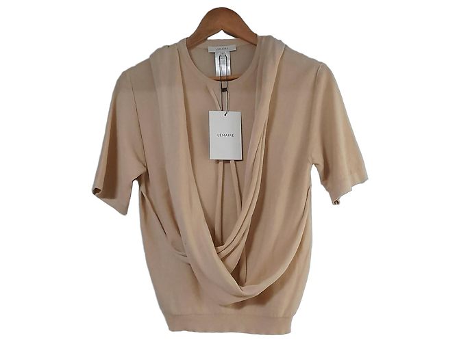 Lemaire Top de Algodón Drapeado - Beige