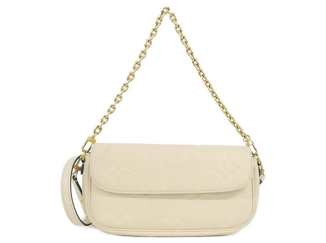 Ivy Bolsa de ombro com corrente e carteira Louis Vuitton Monogram Empreinte Bege