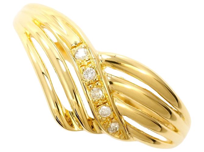 Autre Marque 18K Gelbgold-Ring mit Diamant Golden