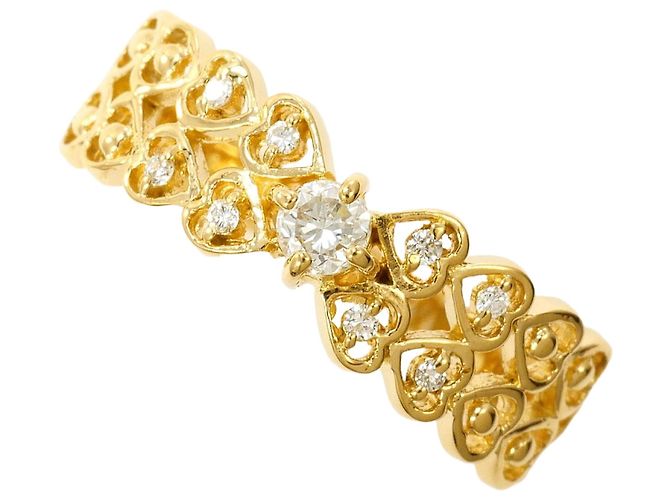 Autre Marque 18K Gelbgold-Ring mit Diamant Golden
