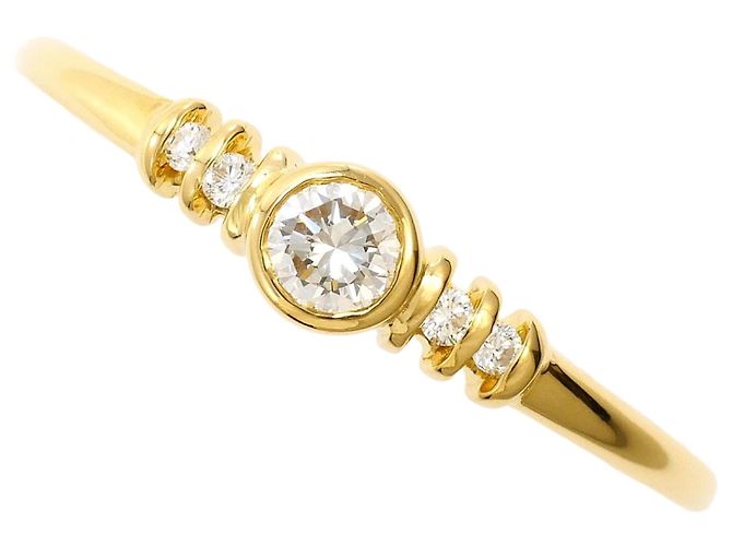 Autre Marque Anillo de banda en oro amarillo de 18K con diamante Dorado