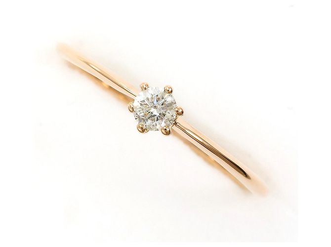 Autre Marque 18K Roségold-Ring mit Diamant Golden