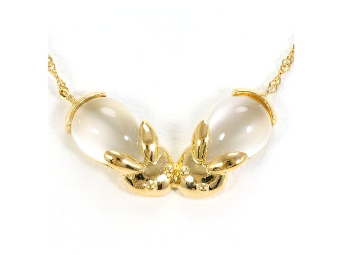 Autre Marque Colar de ouro amarelo 18K com pedra da lua Dourado