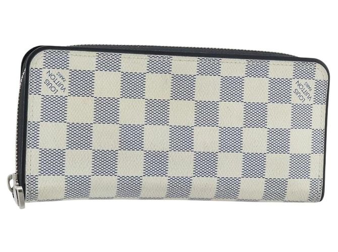 LOUIS VUITTON Damier Azur Zippy Wallet Vertical Long Wallet N62632 Auth 181462A