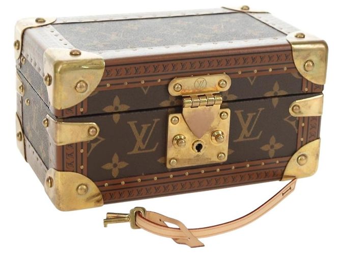 LOUIS VUITTON Monogram Coffretrezor 20 Jewelry Box Marron LV Auth 181425SM Marrone Monogramma