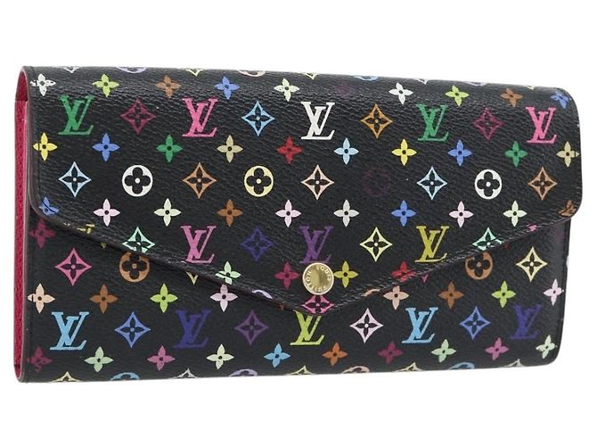 LOUIS VUITTON Monogram Multicolor Portefeiulle Sarah Black M60668 LV Auth 180911