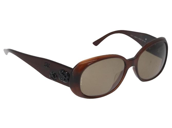 CHANEL Sunglasses plastic Brown CC Auth BA13212