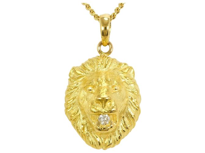 Autre Marque Collar de oro amarillo de 18K con diamante Dorado