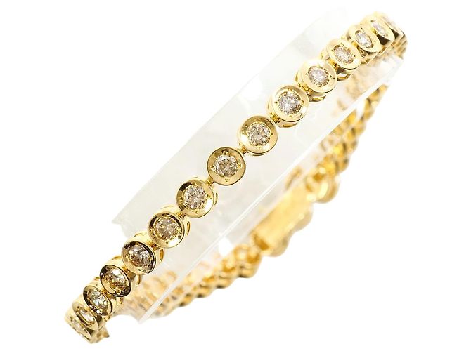 Autre Marque Bracciale con charm in oro giallo 18K con diamanti D'oro