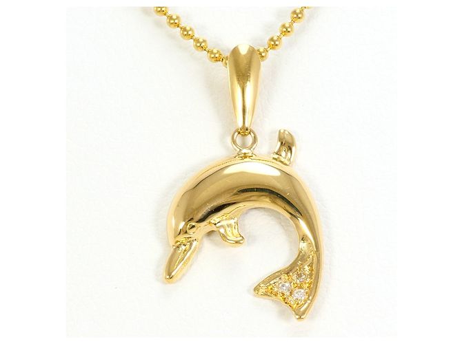 Autre Marque 18K Gelbgoldhalskette mit Diamant Golden