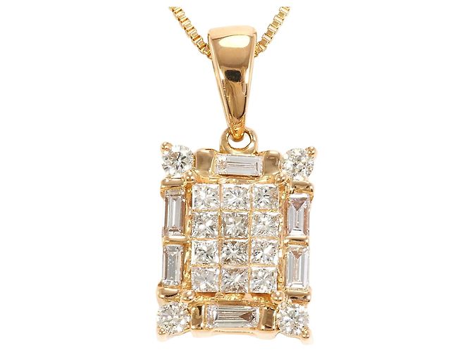 Autre Marque 18K Roségoldhalskette mit Diamant Golden