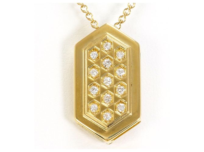 Autre Marque Collar de oro amarillo de 18K con diamante Dorado