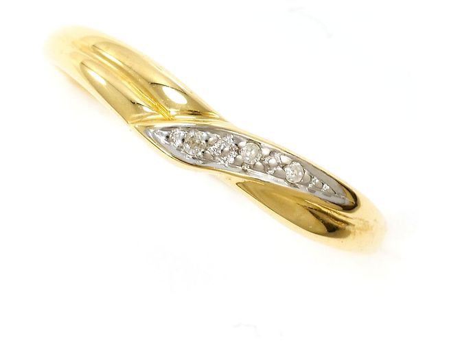 Autre Marque 18K Gelbgold-Ring mit Diamant Golden