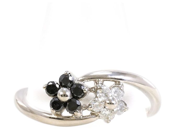 Autre Marque 18K Weißgold-Ring mit schwarzen Diamanten Golden