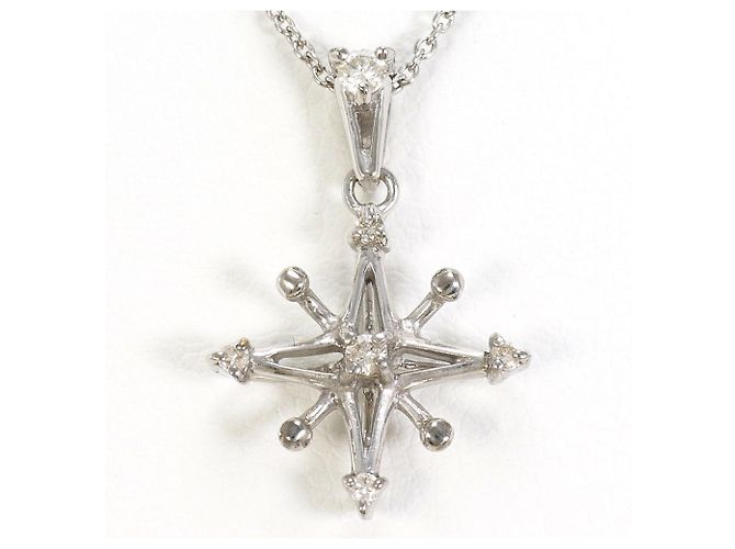 Autre Marque Collier en or blanc 18K et diamants Doré