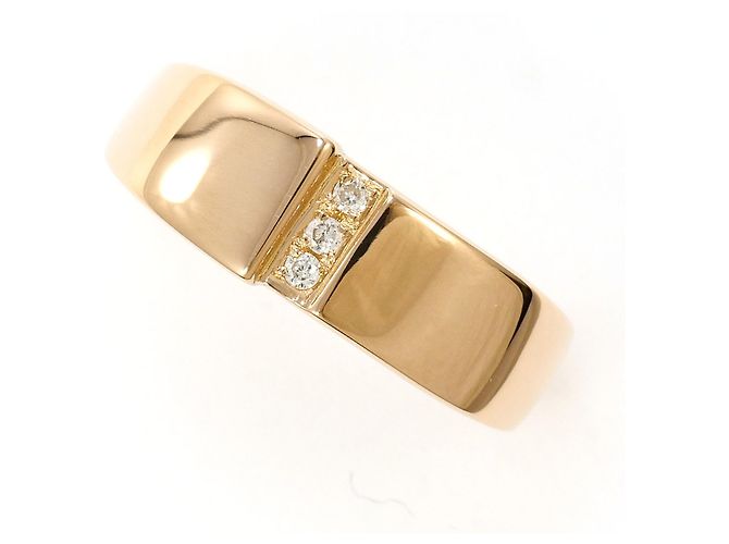 Autre Marque 18K Roségold-Ring mit Diamant Golden