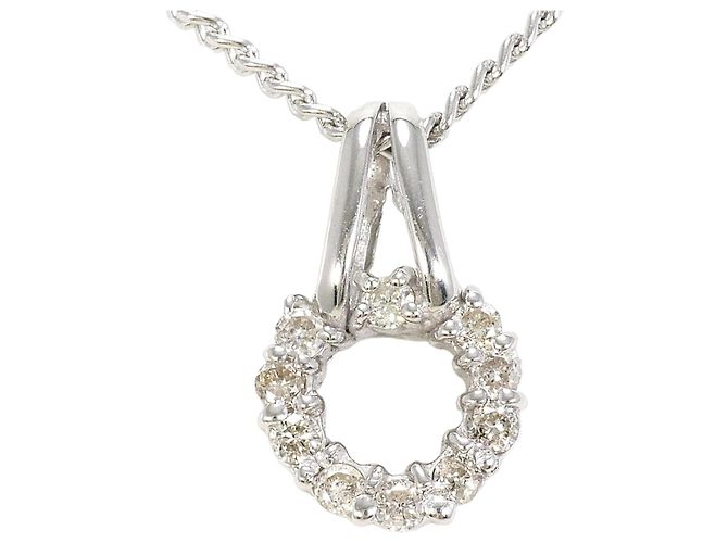Autre Marque 18K Weißgold und Platin Diamant Halskette Golden